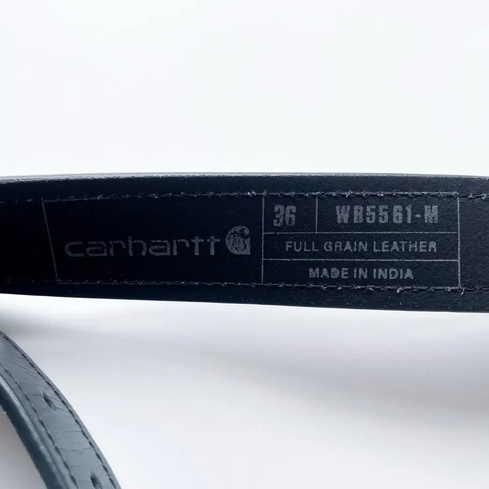 Men's Carhartt Black Leather Belt Size 36